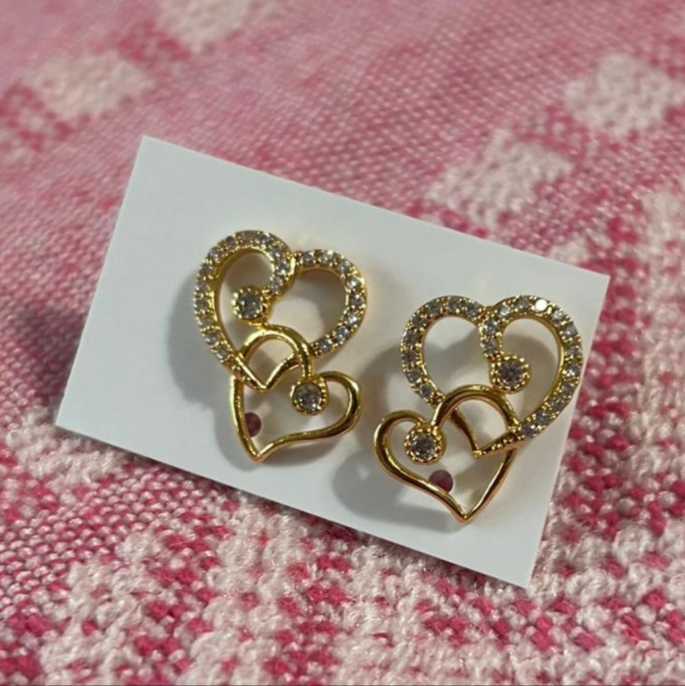 Elegant Gold Plated Heart Earrings